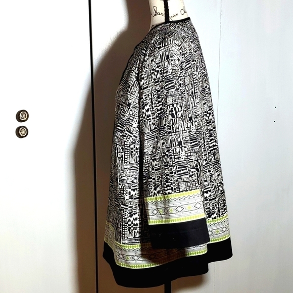 Alfred Dunner- New Womens Geometric artsy Zipper Coat Blazer Black/white sz.16 - Picture 3 of 6